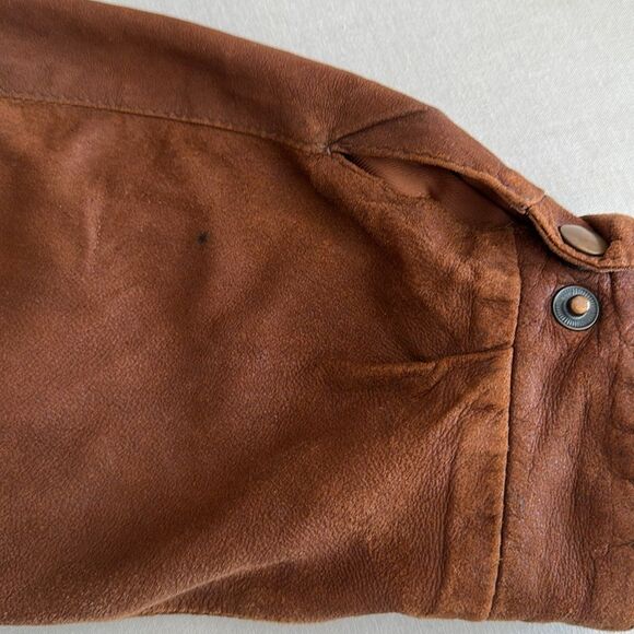 Vintage 80's Remy Men’s Buttery Soft Leather Bomber Jacket Brown Size 42 - Picture 13 of 16